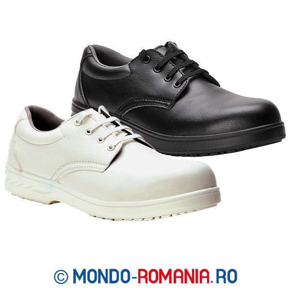 Pantofi de protectie albi/negri cu bombeu metalic - MODERN Steelite S2- FW80
