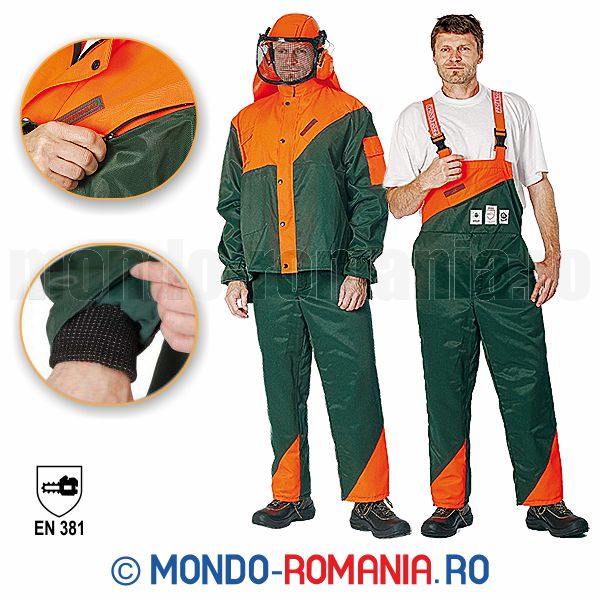 Costum de protectie pentru lucrul cu motofierastraul - PLUTO set fasonator mecanic