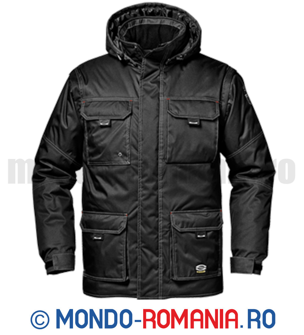 Geaca (scurta/haina) de iarna, cu maneci detasabile, neagra- NASSAU 