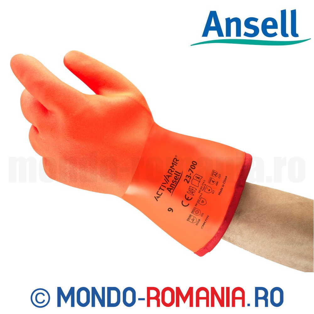 Manusi de iarna, termoizolante, impermeabile din PVC cu dexteritate buna - ANSELL ActivArmr (Polar Grip) 23-700