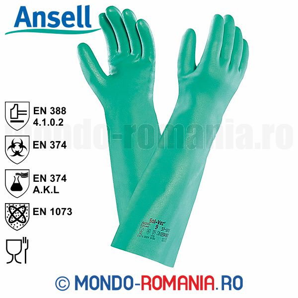 Manusi de protectie la produse chimice agresive - ANSELL SOL-VEX 37-185