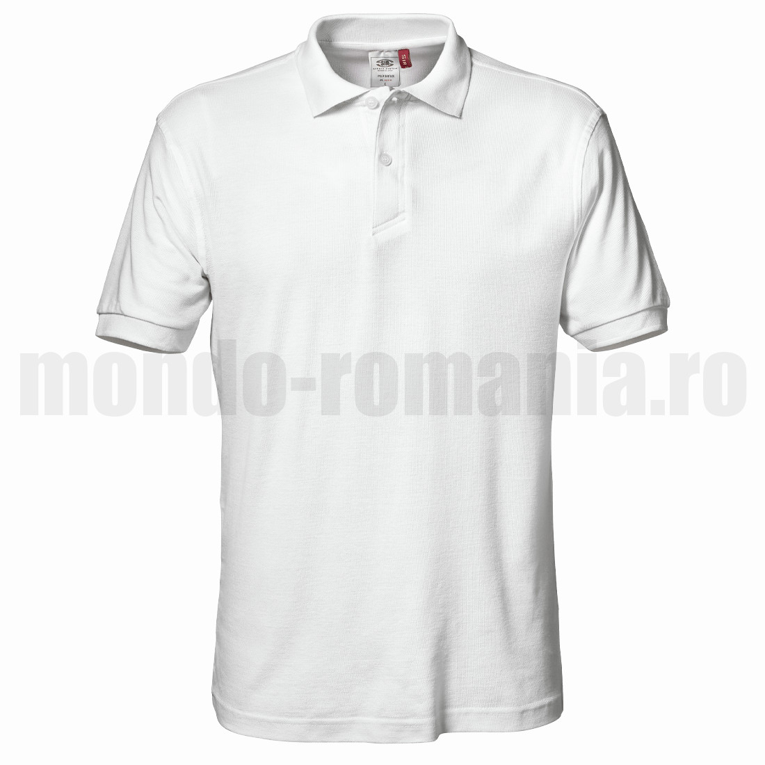 Tricou SIRFLEX POLO bumbac alb cu maneca scurta MC3018 K1