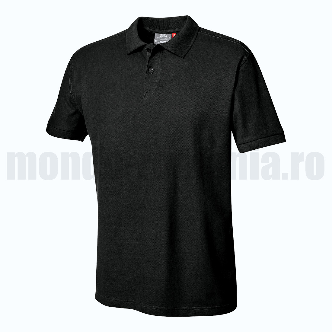 Tricou SIRFLEX POLO bumbac negru cu maneca scurta 