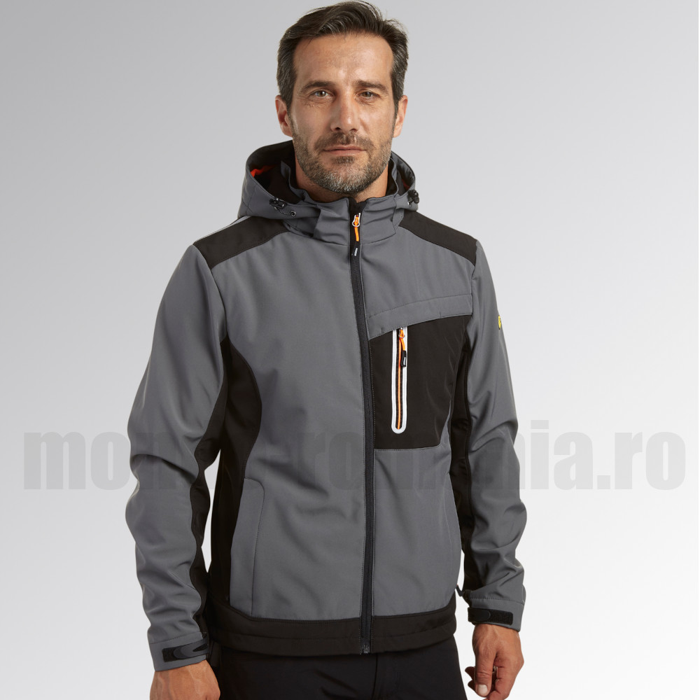 Softshell cu tehnologie NET BREATHING SYSTEM - Diadora TECH CARBON gri