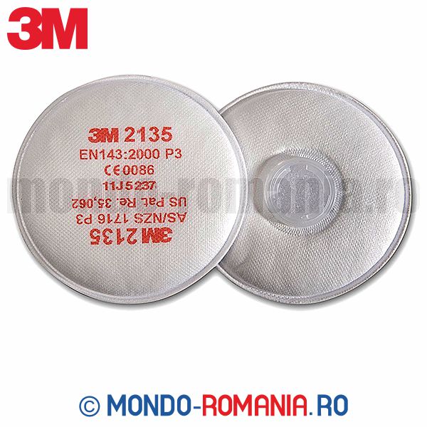  Filtre 3M P3 pentru pulberi de praf - 3M 2135 P3R - set 2 buc.