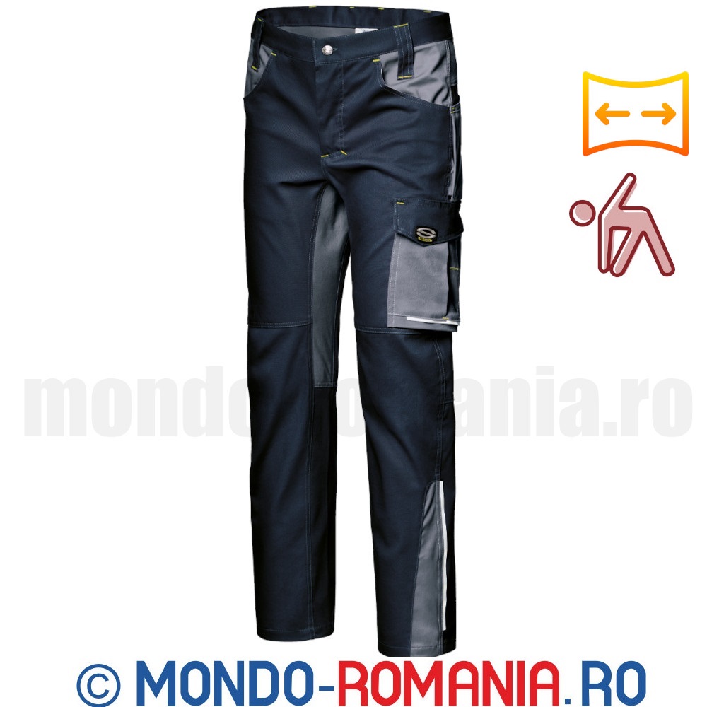 Pantaloni de lucru, din doc bumbac si spandex - FUSION Stretch bleumarin/gri