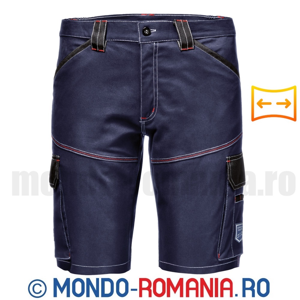 Pantaloni scurti, elastici, din bumbac si spandex - SYMBOL STRETCH bleumarin