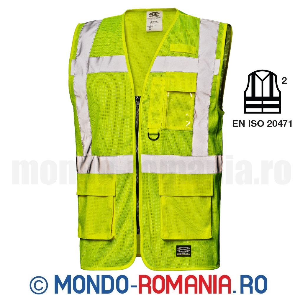 Vesta reflectorizanta neon, respirabila, cu buzunare multiple - ATLAS neon