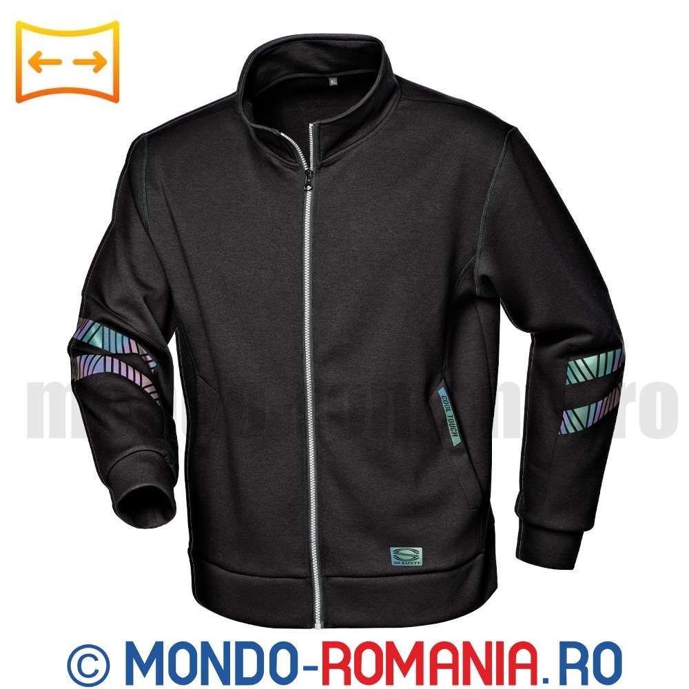  Hanorac negru din material elastic - Cool BADGER - MC3155