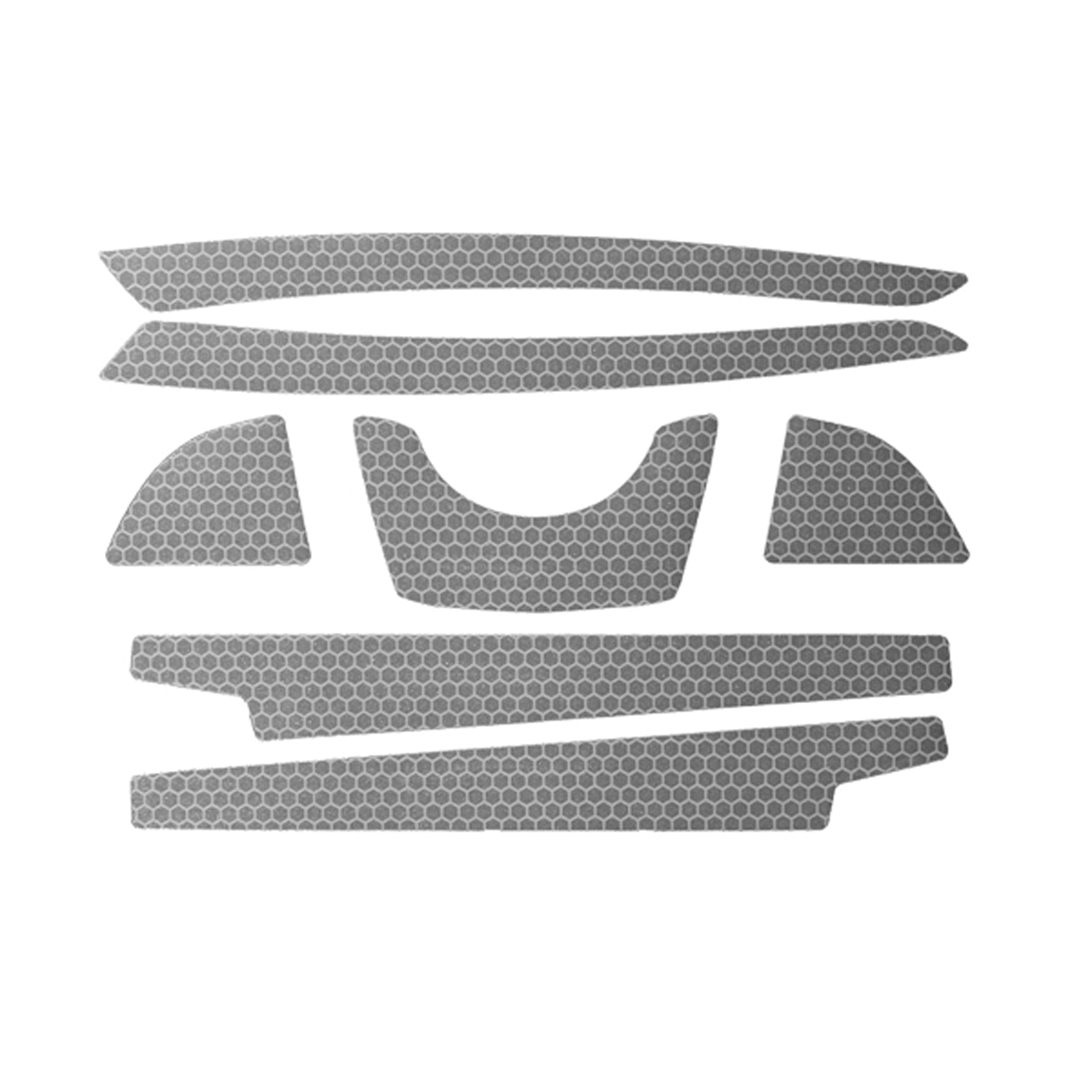 	 Set de stickere gri reflectorizante pentru casti de protectie JSP FULL BRIM - Kit JSP DECALL FULL BRIM Reflectivity GRI