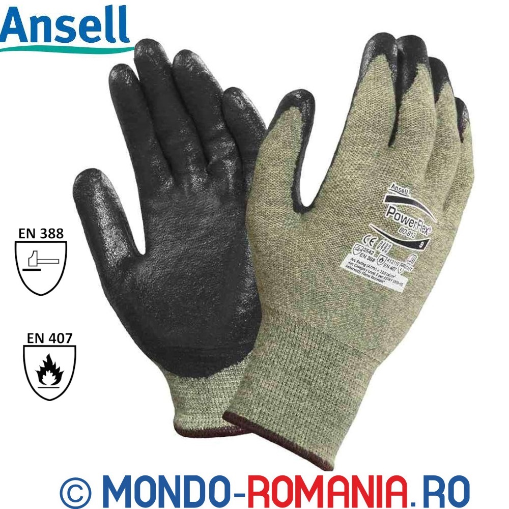 Manusi antitermice, antitaiere, arc electric clasa 1 - ANSELL 80-813 arc electric
