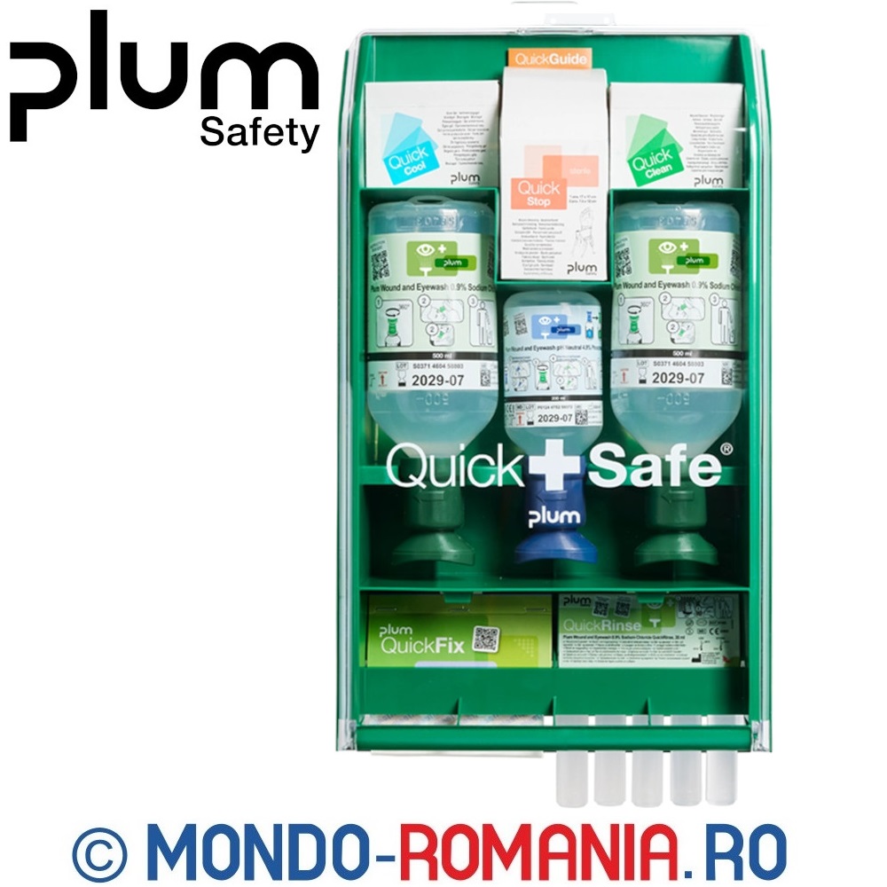 Statie completa de urgenta pentru spalarea ochilor, tratarea ranilor, arsurilor si accidentelor minore - PLUM QuickSafe® Complete - 5174
