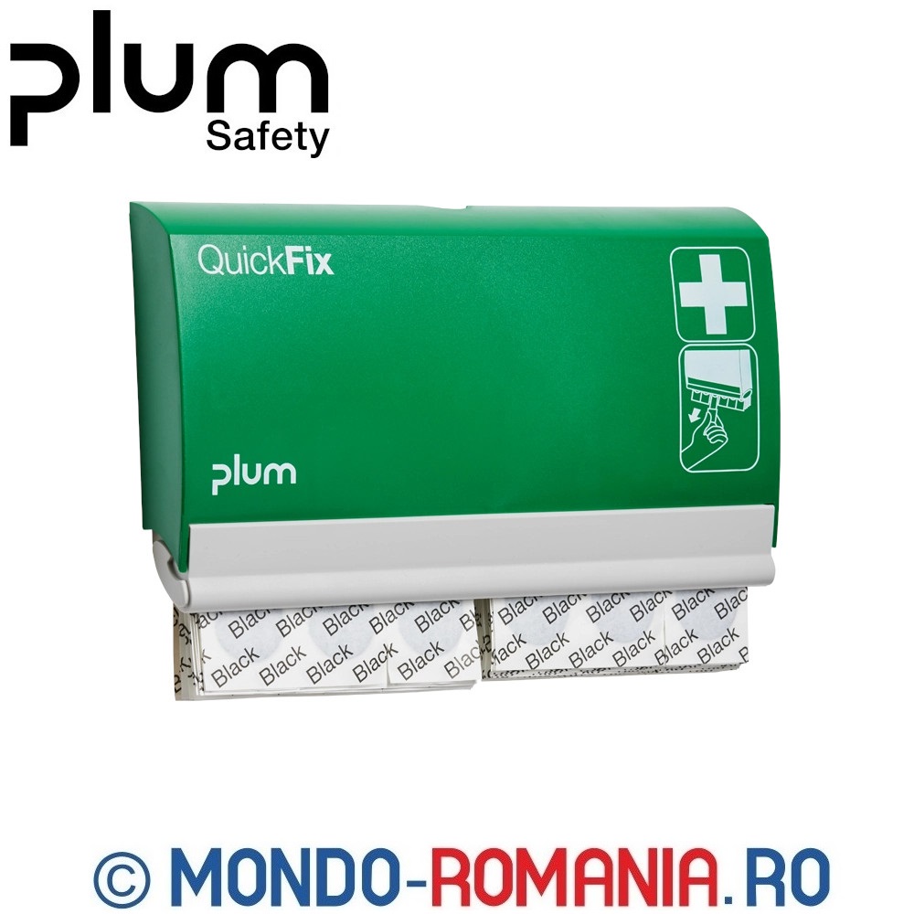 	 Dispenser cu 2 rezerve de 45 plasturi negri QuickFix 5522 - Plum QuickFix Dispenser - 5536