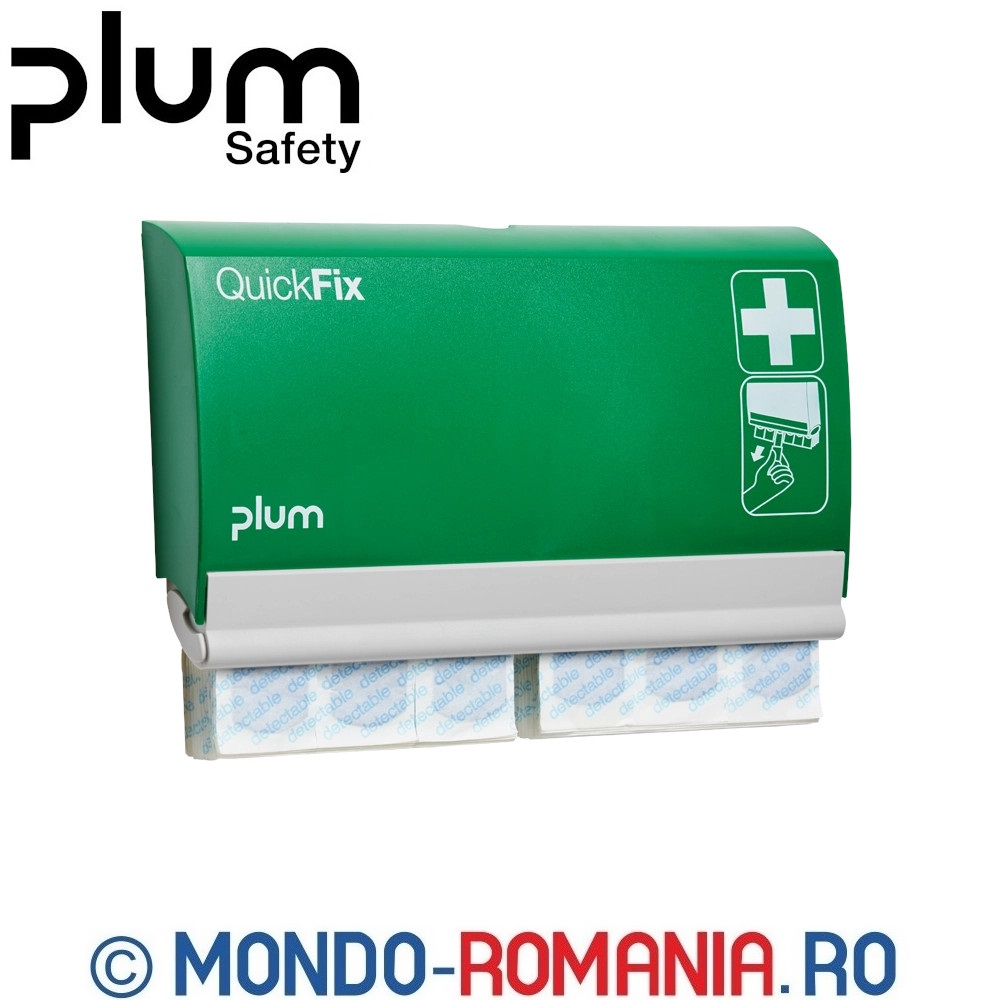 Dispenser cu 2 rezerve de 45 plasturi detecatbili QuickFix 5513 - Plum QuickFix Dispenser - 5500 + 5513