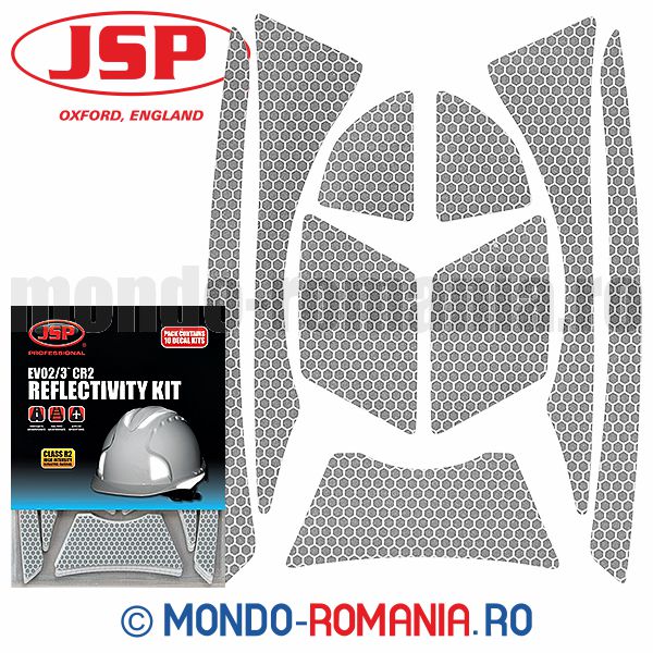 Set de stickere gri JSP DECALL Reflective pentru casti de protectie