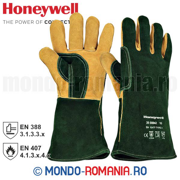 Manusi din piele pentru sudura Honeywell GREEN Welding PLUS