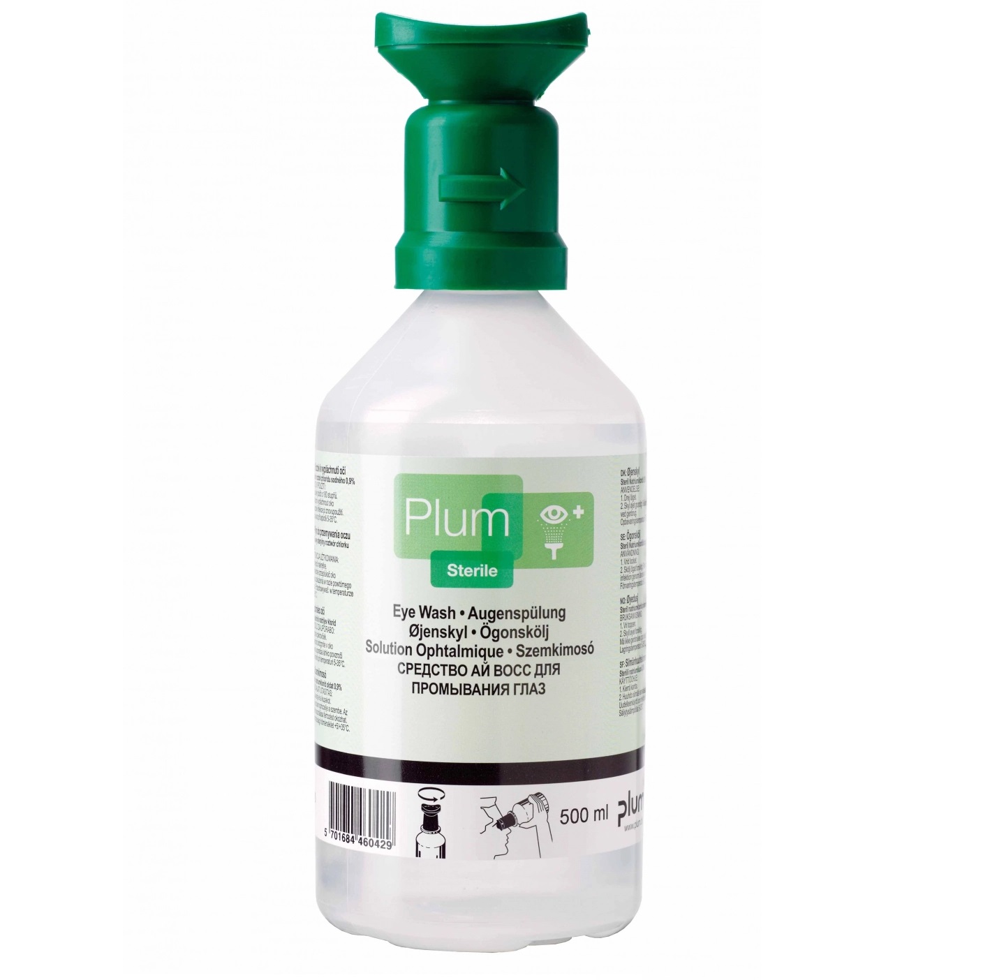 Solutie sterila de spalare ochi in situatii de urgenta - PLUM 500 ml 